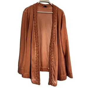 New Direction cardigan 1x burned orange